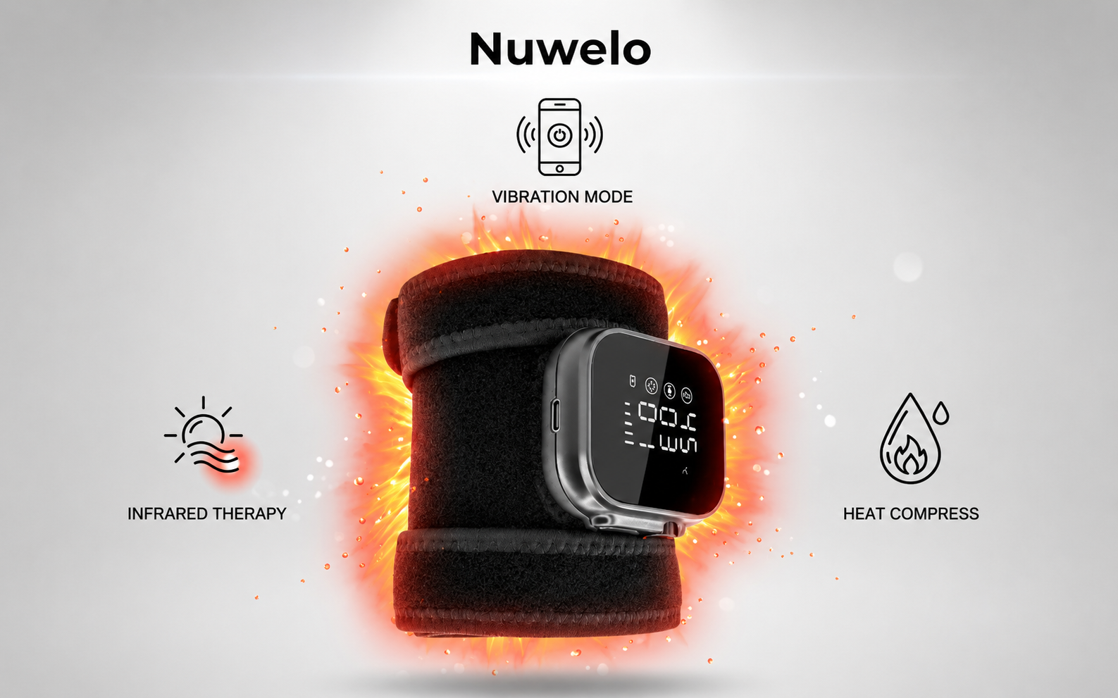 Nuwelo InfraHeat Vibration Patch, infrared therapy, vibration mode, heat compress